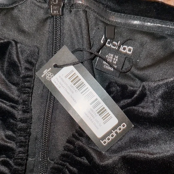 Black Ruched Pencil Midi Dress for Cocktail NWT - Picture 6 of 8